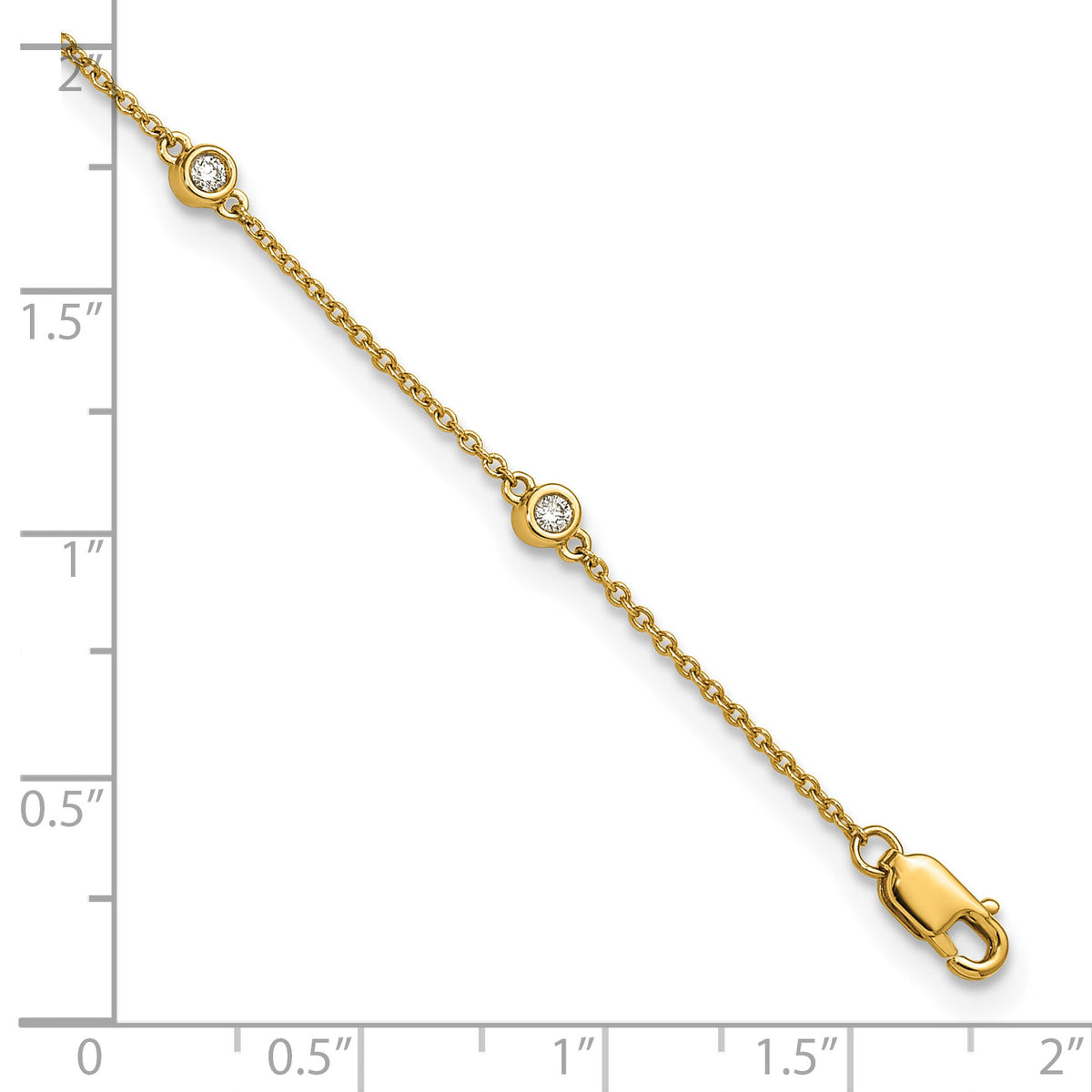 14k Diamond Station Cable Anklet-PM1012-020-YA-9