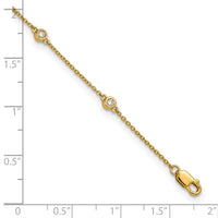 14k Diamond Station Cable Anklet-PM1012-020-YA-9