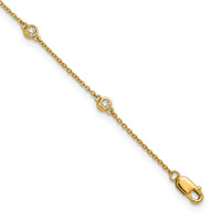 14k Diamond Station Cable Anklet-PM1012-020-YA-9