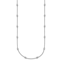 14k White Gold Diamond Station Cable Necklace-PM1012-040-WA-16