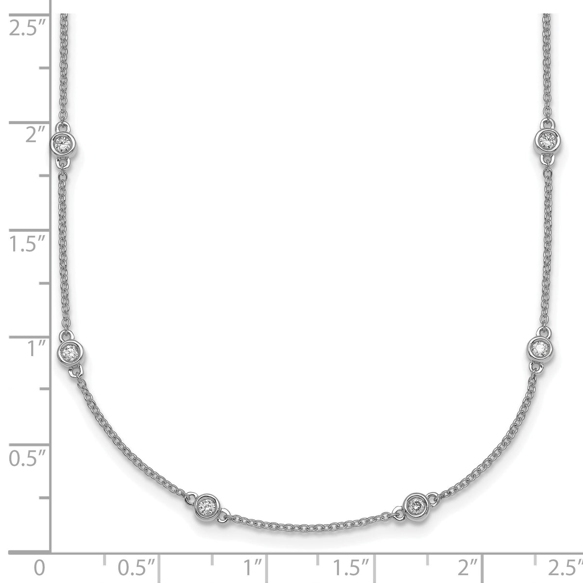 14k White Gold Diamond Station Cable Necklace-PM1012-050-WA-20