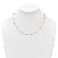 14k Diamond Station Cable Necklace-PM1012-045-YA-18