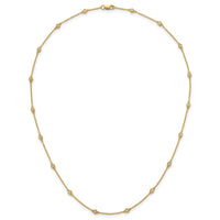 14k Diamond Station Cable Necklace-PM1012-045-YA-18