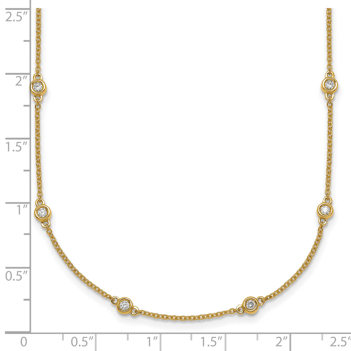 14k Diamond Station Cable Necklace-PM1012-045-YA-18