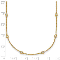 14k Diamond Station Cable Necklace-PM1012-045-YA-18