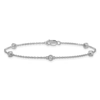 14k White Gold Diamond Station Cable Bracelet-PM1013-017-WA-7
