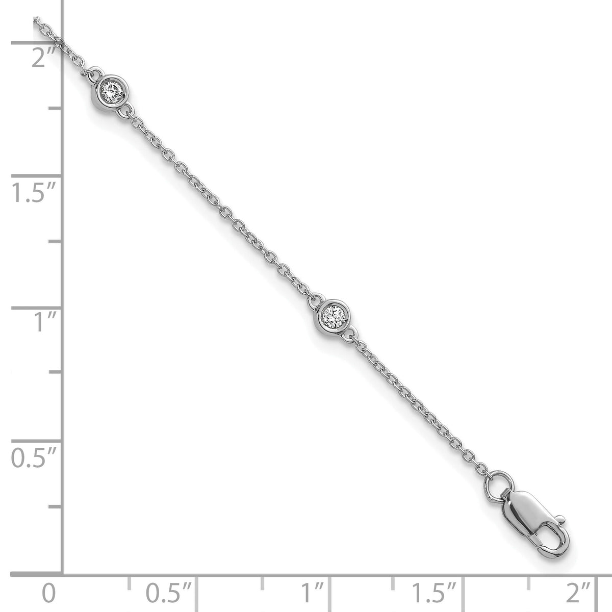 14k White Gold Diamond Station Cable Bracelet-PM1013-017-WA-7