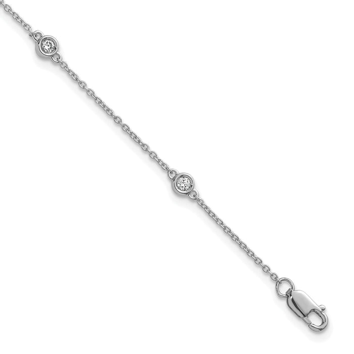 14k White Gold Diamond Station Cable Bracelet-PM1013-017-WA-7