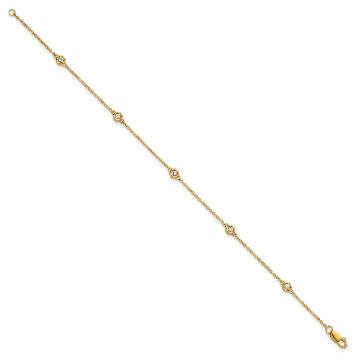 14k Diamond Station Cable Bracelet-PM1013-017-YA-7