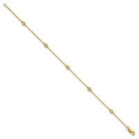 14k Diamond Station Cable Bracelet-PM1013-017-YA-7