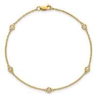 14k Diamond Station Cable Bracelet-PM1013-017-YA-7