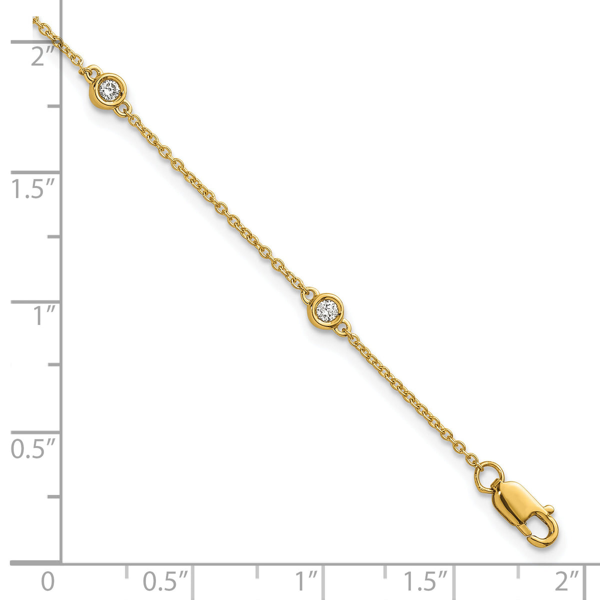 14k Diamond Station Cable Bracelet-PM1013-017-YA-7