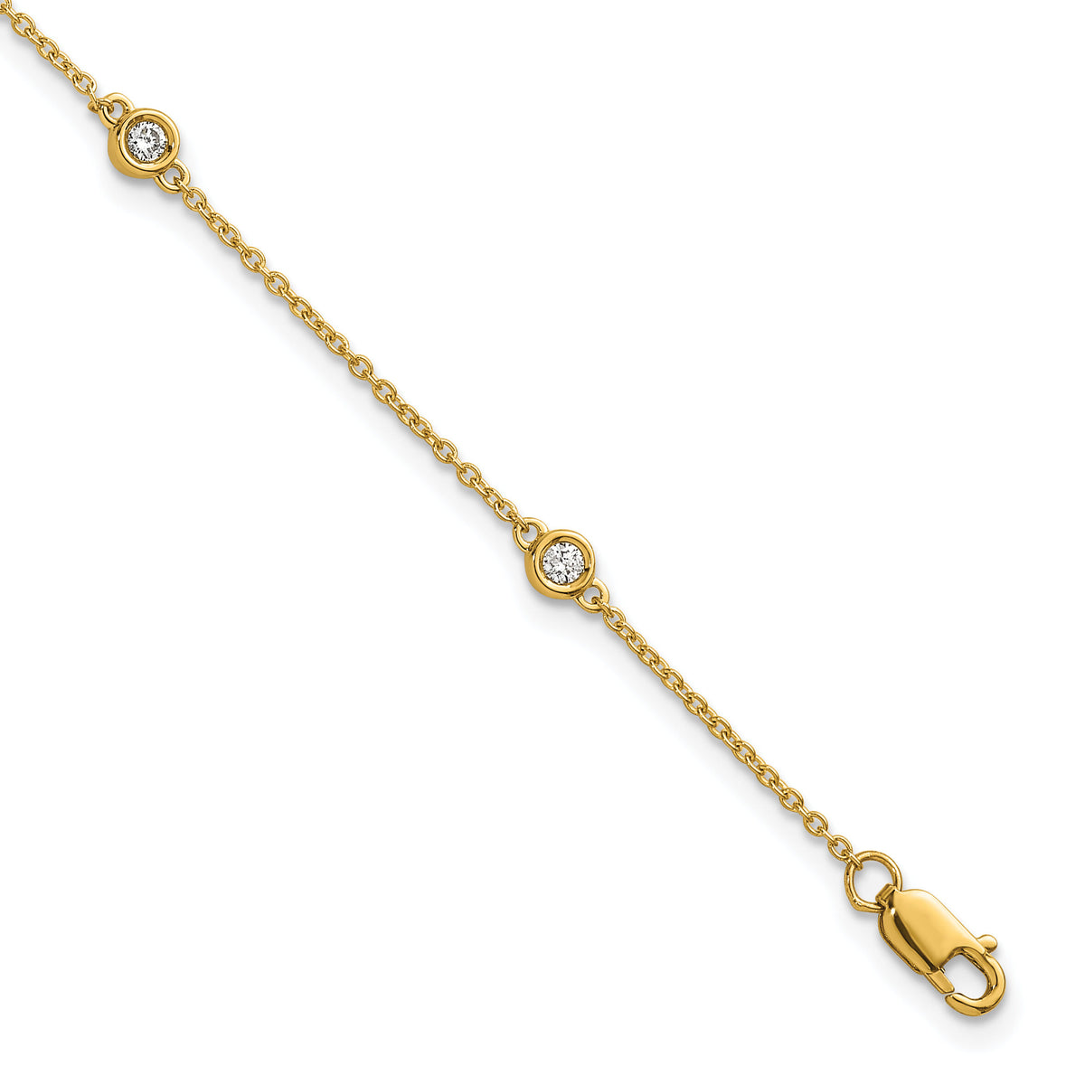 14k Diamond Station Cable Bracelet-PM1013-017-YA-7