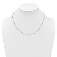 14k White Gold Diamond Station Cable Necklace-PM1013-052-WA-18
