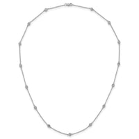 14k White Gold Diamond Station Cable Necklace-PM1013-052-WA-18