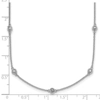 14k White Gold Diamond Station Cable Necklace-PM1013-045-WA-16