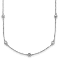 14k White Gold Diamond Station Cable Necklace-PM1013-060-WA-20