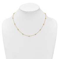 14k Diamond Station Cable Necklace-PM1013-052-YA-18