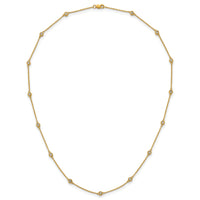 14k Diamond Station Cable Necklace-PM1013-052-YA-18