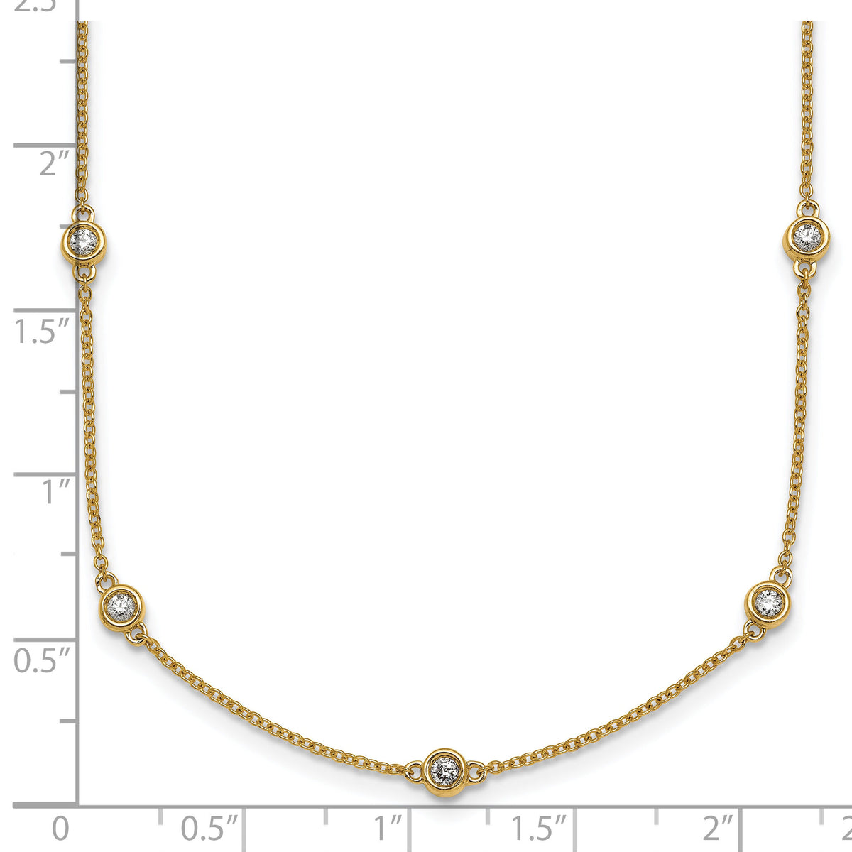 14k Diamond Station Cable Necklace-PM1013-052-YA-18