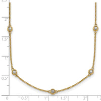 14k Diamond Station Cable Necklace-PM1013-052-YA-18