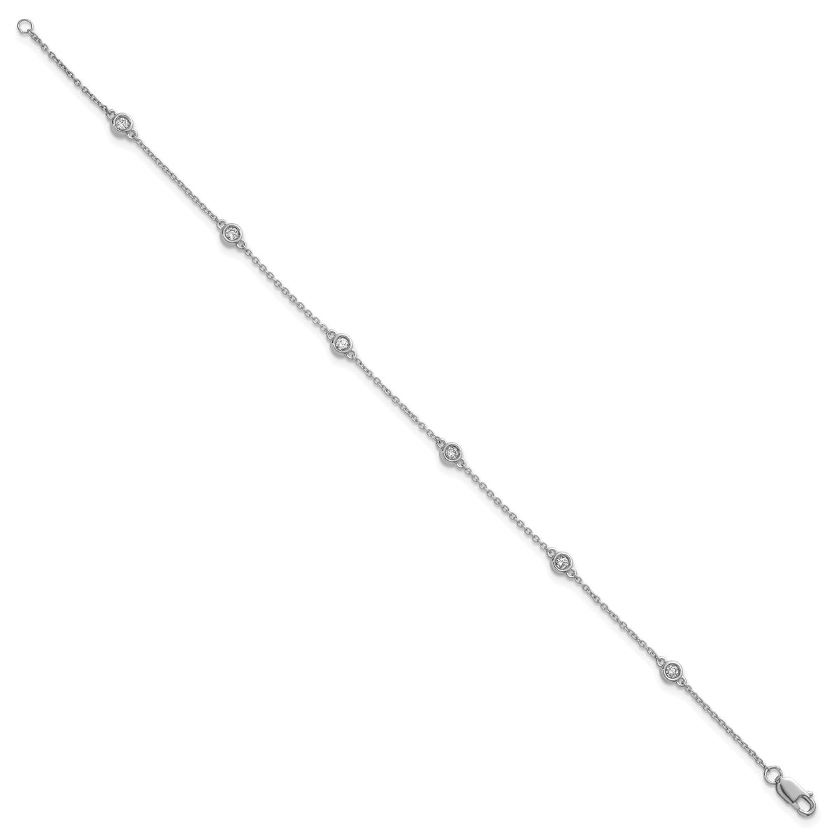 14k White Gold Diamond Station Cable Bracelet-PM1014-021-WA-7
