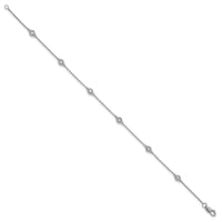 14k White Gold Diamond Station Cable Bracelet-PM1014-021-WA-7