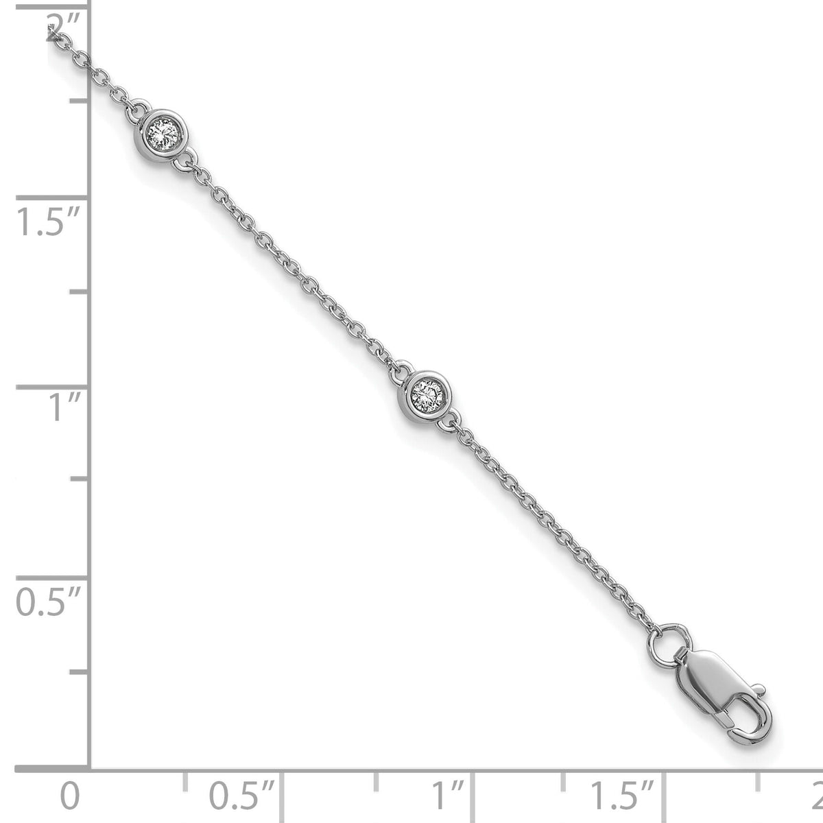 14k White Gold Diamond Station Cable Bracelet-PM1014-021-WA-7