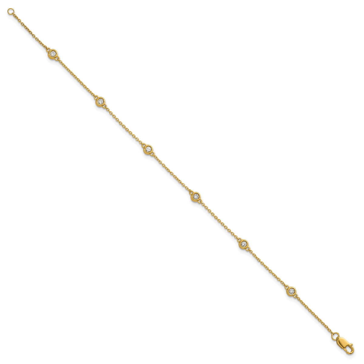 14k Diamond Station Cable Bracelet-PM1014-021-YA-7