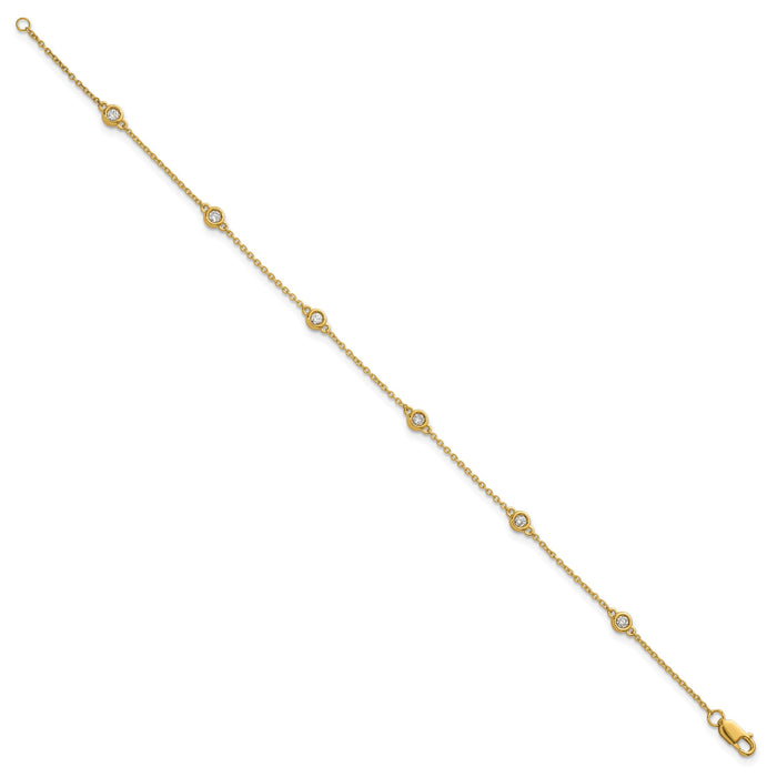14k Diamond Station Cable Bracelet-PM1014-021-YA-7