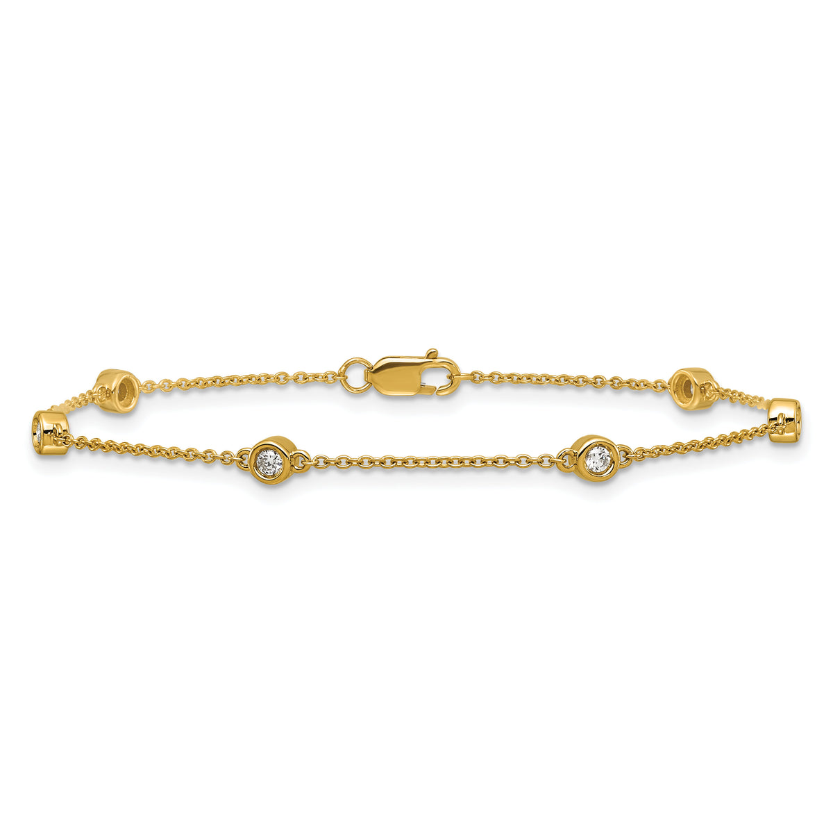 14k Diamond Station Cable Bracelet-PM1014-021-YA-7