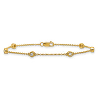 14k Diamond Station Cable Bracelet-PM1014-021-YA-7