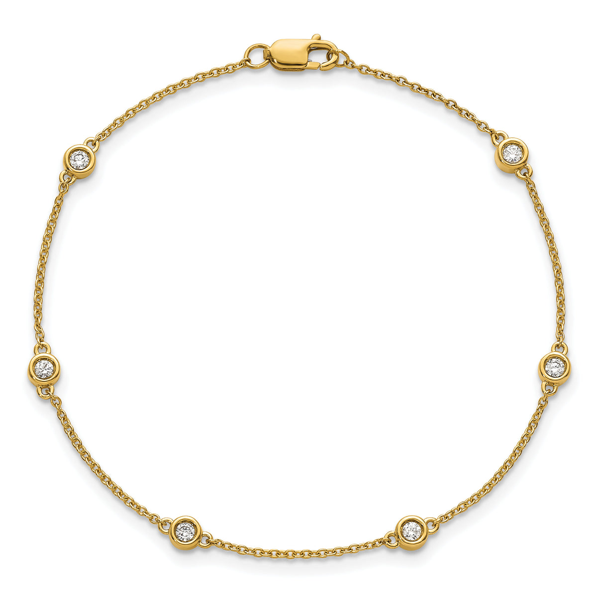 14k Diamond Station Cable Bracelet-PM1014-021-YA-7