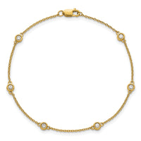 14k Diamond Station Cable Bracelet-PM1014-021-YA-7