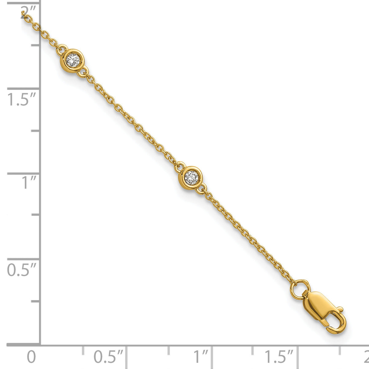 14k Diamond Station Cable Bracelet-PM1014-021-YA-7