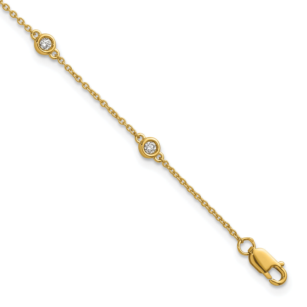 14k Diamond Station Cable Bracelet-PM1014-021-YA-7