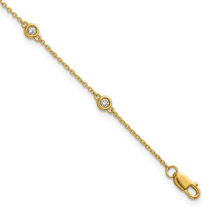 14k Diamond Station Cable Bracelet-PM1014-021-YA-7