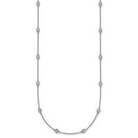 14k White Gold Diamond Station Cable Necklace-PM1014-070-WA-20