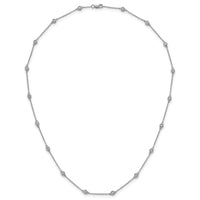 14k White Gold Diamond Station Cable Necklace-PM1014-063-WA-18