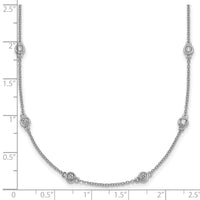 14k White Gold Diamond Station Cable Necklace-PM1014-070-WA-20
