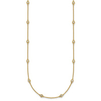 14k Diamond Station Cable Necklace-PM1014-063-YA-18
