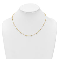 14k Diamond Station Cable Necklace-PM1014-063-YA-18