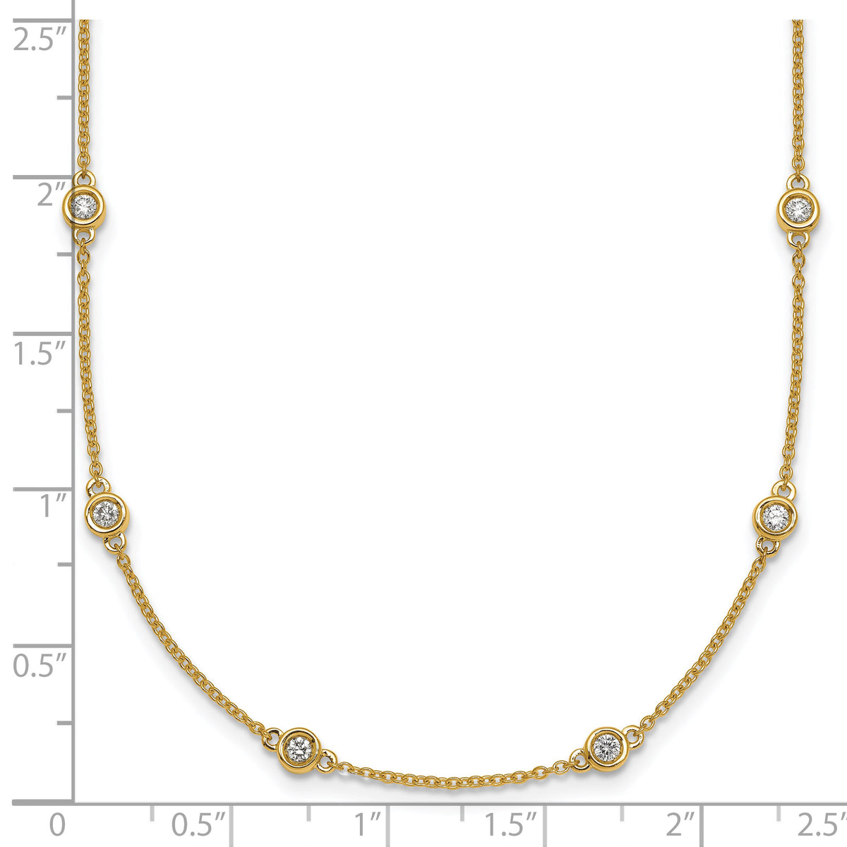 14k Diamond Station Cable Necklace-PM1014-056-YA-16