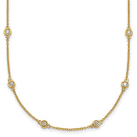 14k Diamond Station Cable Necklace-PM1014-070-YA-20