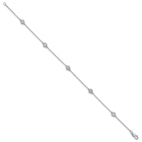 14k White Gold Diamond Station Cable Bracelet-PM1015-030-WA-7
