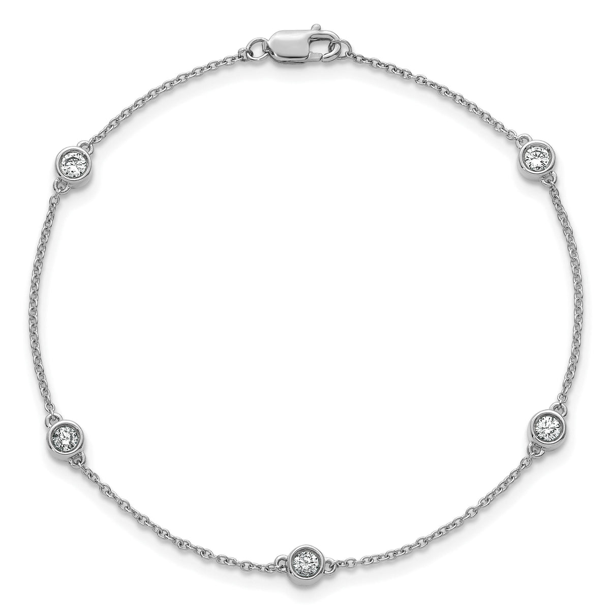 14k White Gold Diamond Station Cable Bracelet-PM1015-030-WA-7
