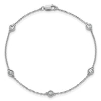 14k White Gold Diamond Station Cable Bracelet-PM1015-030-WA-7