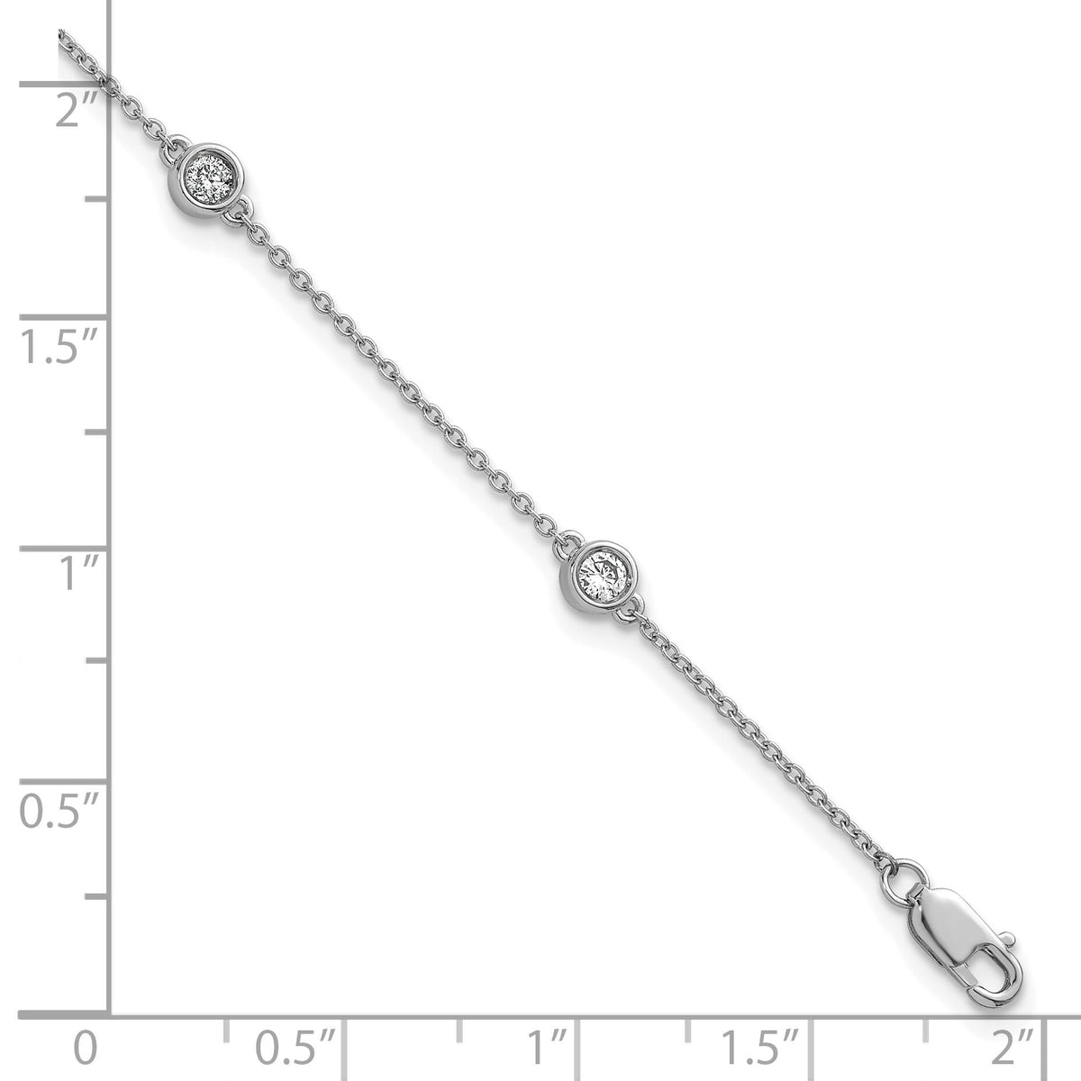 14k White Gold Diamond Station Cable Bracelet-PM1015-030-WA-7