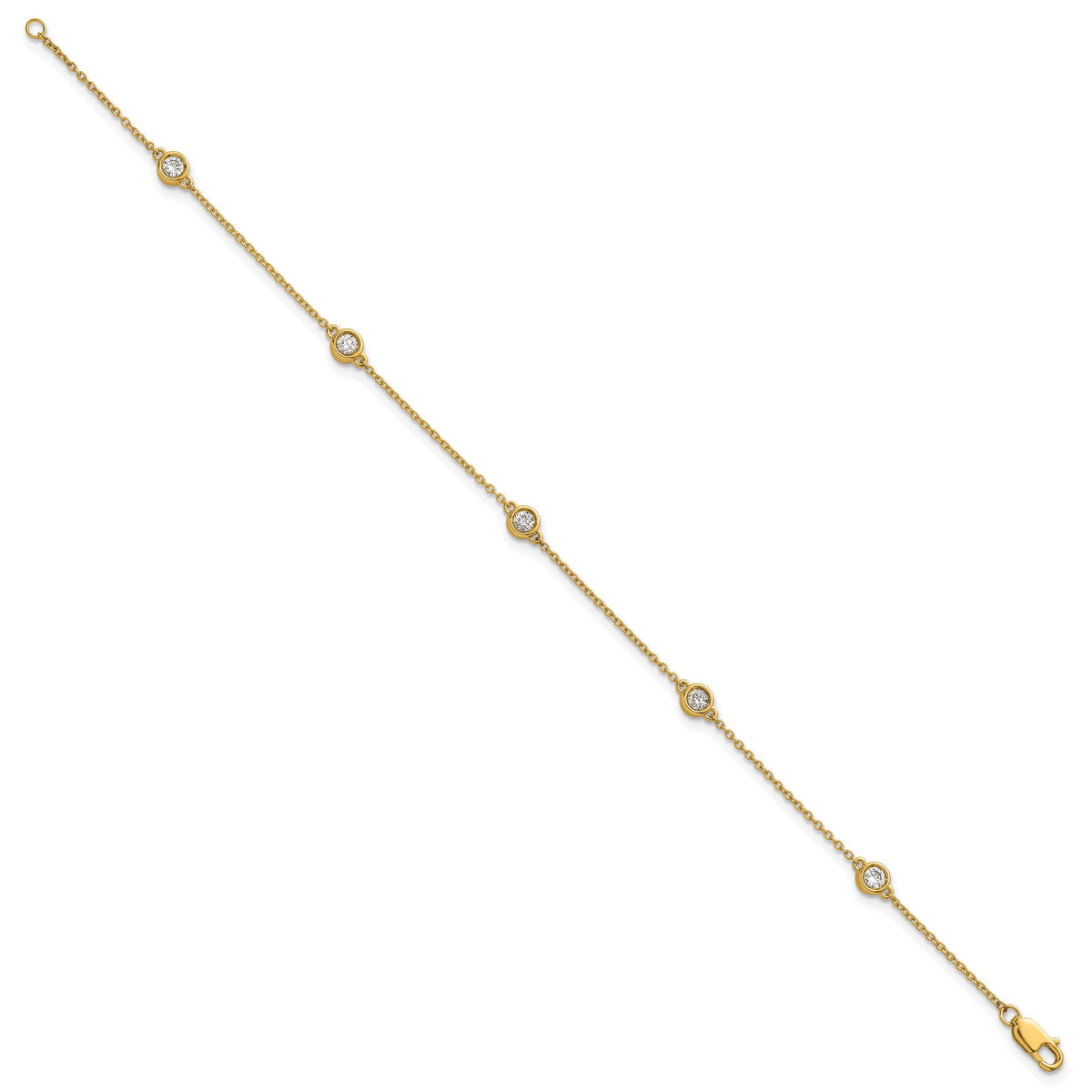 14k Diamond Station Cable Bracelet-PM1015-030-YA-7