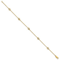 14k Diamond Station Cable Bracelet-PM1015-030-YA-7